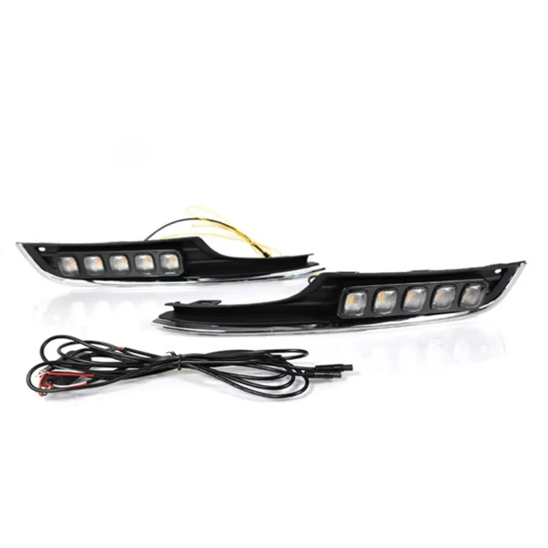 

For Volkswagen Golf 7 2014 2015 2016 2017 Car Led Daytime Running Light Upgrade Anti-Fog Lights DRL Yellow Dynamic Turn Signal