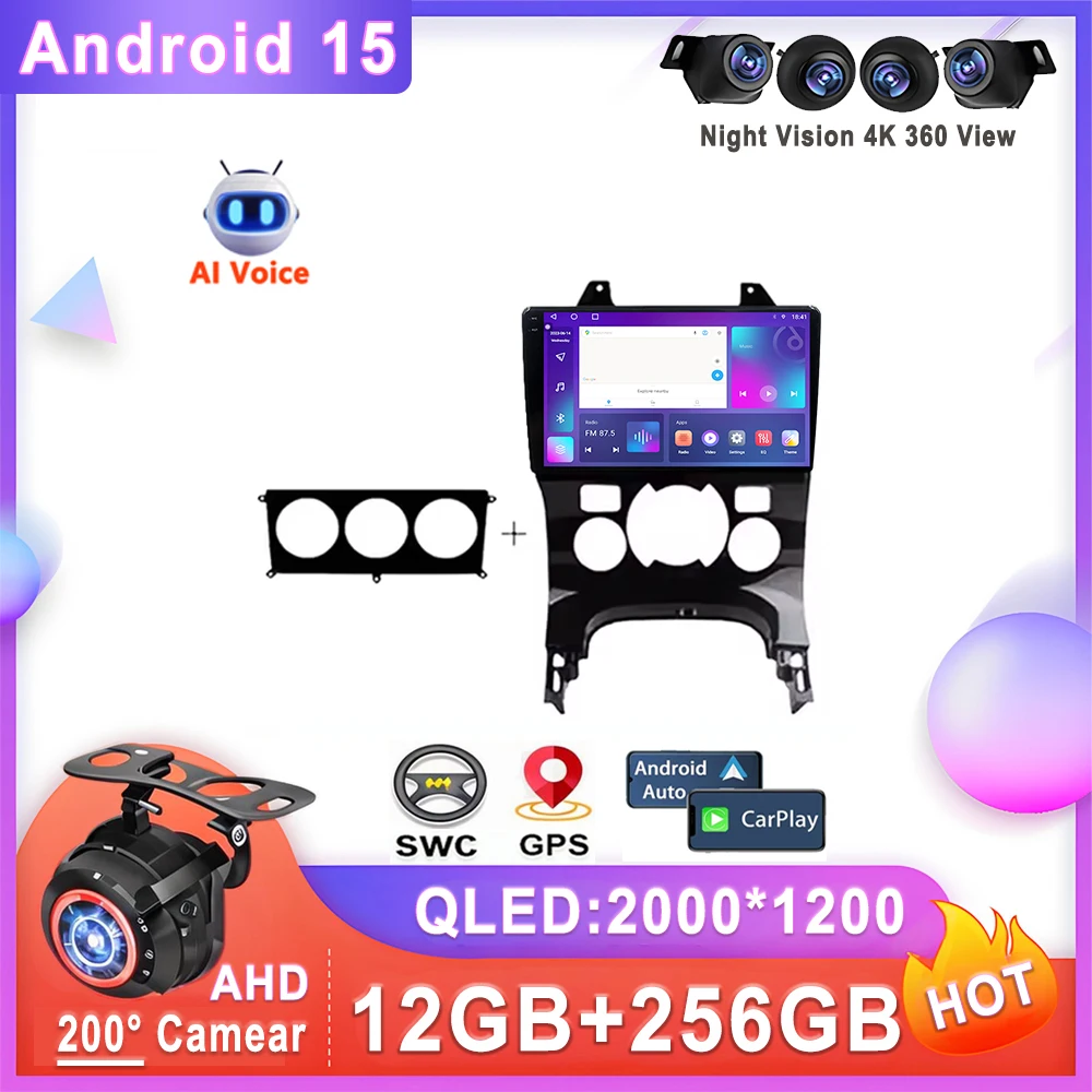 

Car Radio for Peugeot 3008 1 2009-2016, Android 15 Multimedia Player, Stereo Head Unit, No 2Din DVD, QLED Screen, GPS, 5G