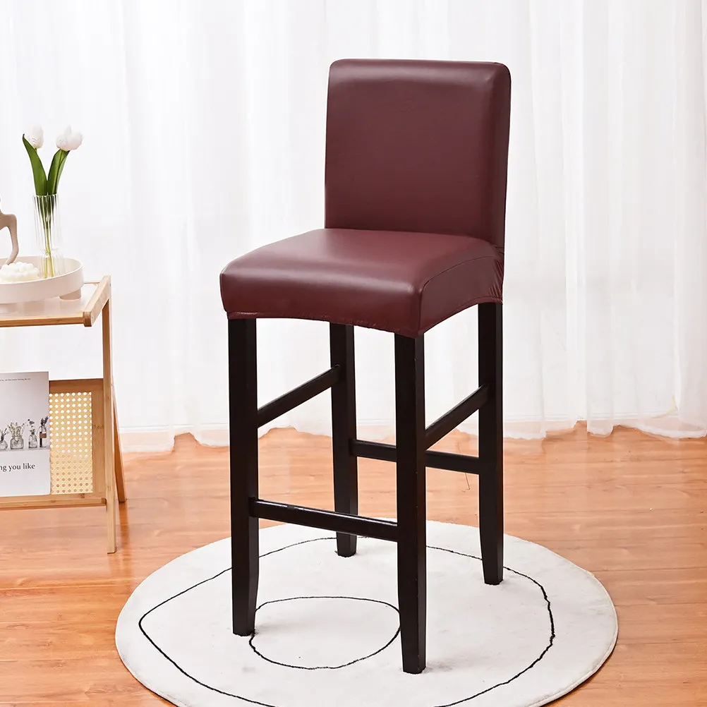 Dining Chair Cover Thicken PU Oilproof Stretch Protector Cover for Dining Room Kitchen Banquet Comfortable Elastic Seat