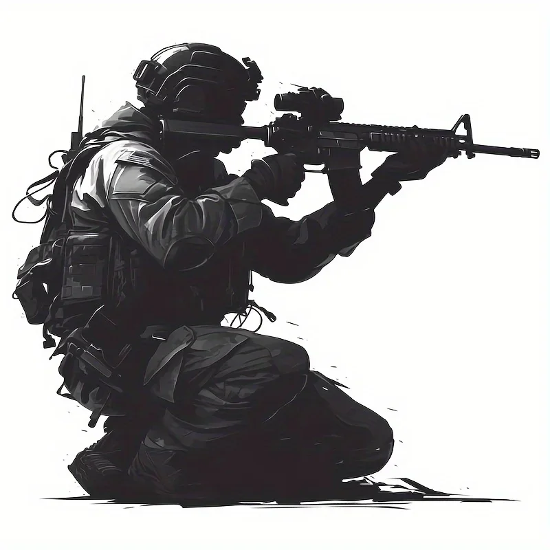 

1 шт. наклейка-солдат в стиле милитари-привлекательный тактический вид, съемная декоративная наклейка для шлема, ноутбука и гитары