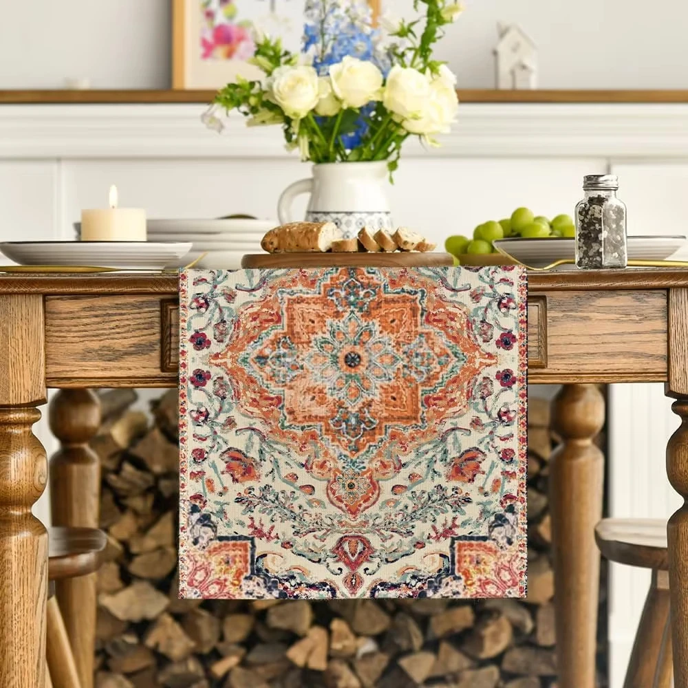 

Boho Bohemia Style Table flag Dresser Scarf Decor Washable Dining Table Runners Holiday Dining Room Decorations