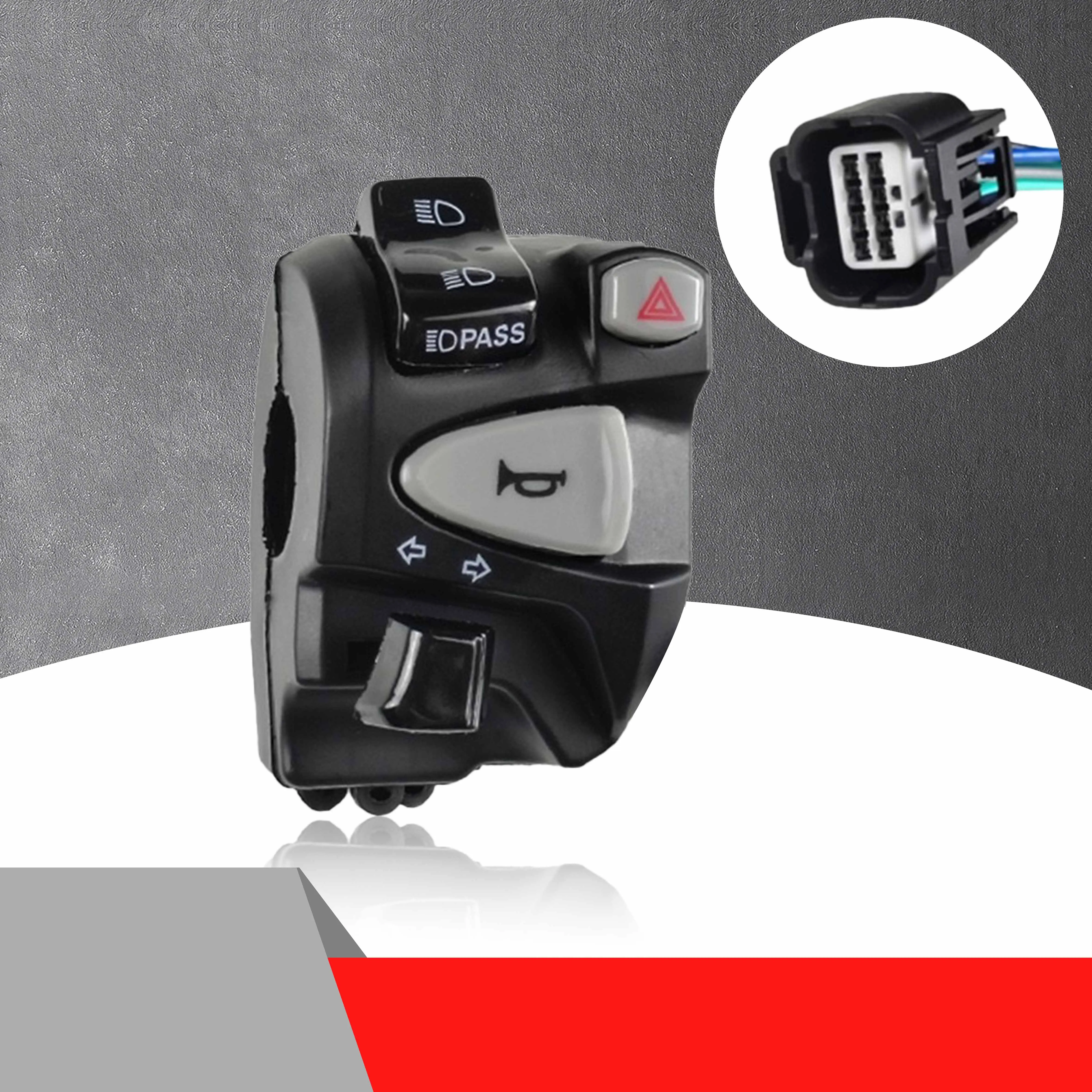 Motorcycle Converter Universal Three-Way Switch (Left/Right), With Waterproof Clip Mini Running Light Switch