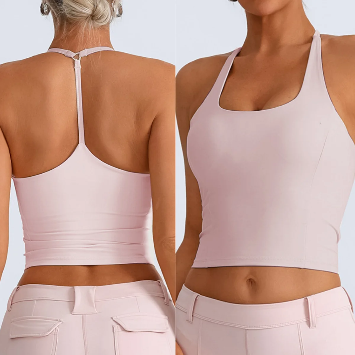 

Women sexy halter halter fitness wear Shockproof Sports Vest with chest pad Sports bra Yoga Tops fitness clothing Gym Running