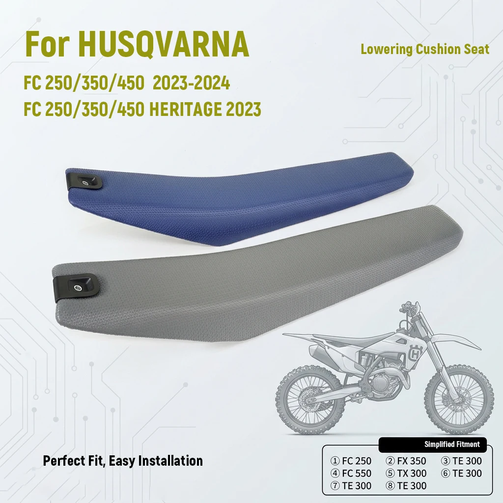 Cuscino Sella Ribassato per Moto Husqvarna 24 FE FC FX FS TC TE TX 125 250 350 450 150 300