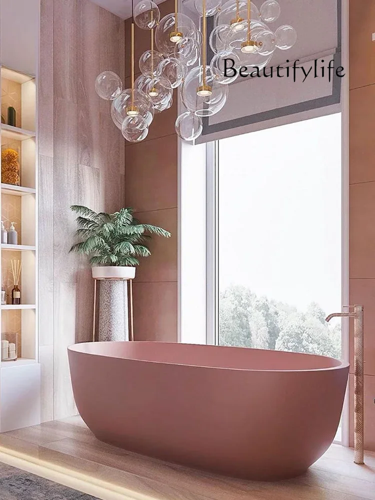 

Pink Matte Independent Bed & Breakfast Integrated Couple Double 1 M 6 Bathtub