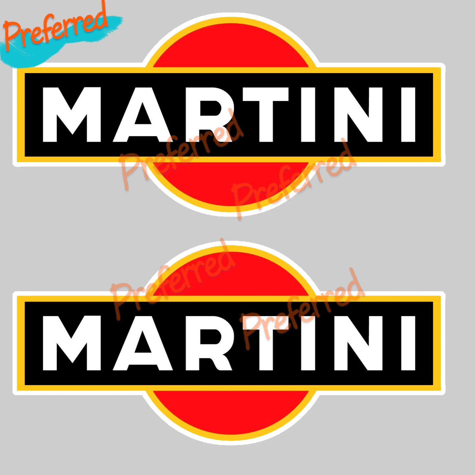 Calcomanía adhesiva para coche de carreras Martini, hecha de vinilo duradero, Material impermeable, coche/camión/Surf Camper/portátil y Caja de