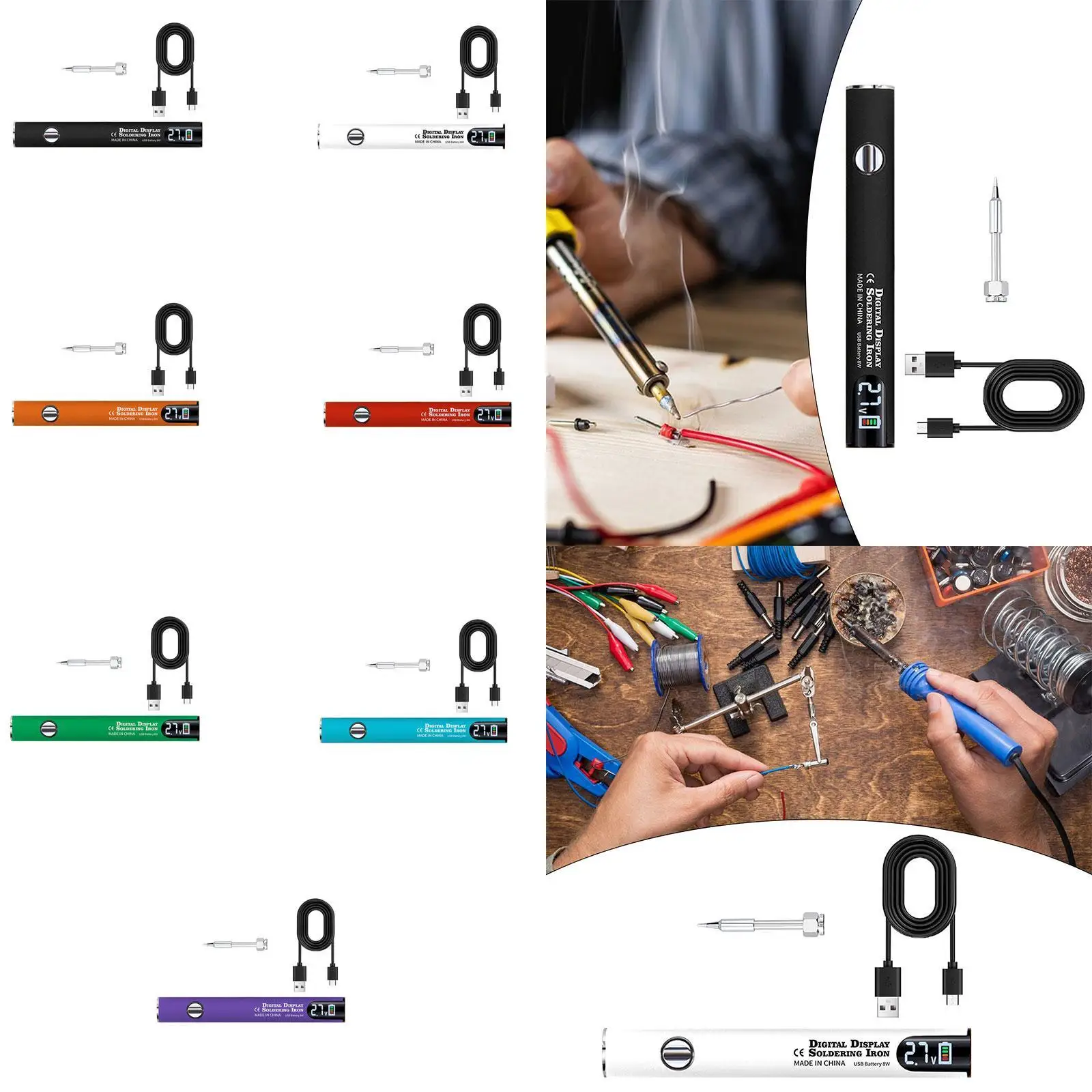 Портативный беспроводной паяльник, комплект для ремонта бытовой техники, электроники, цифровой дисплей, бытовые регулируемые напряжения