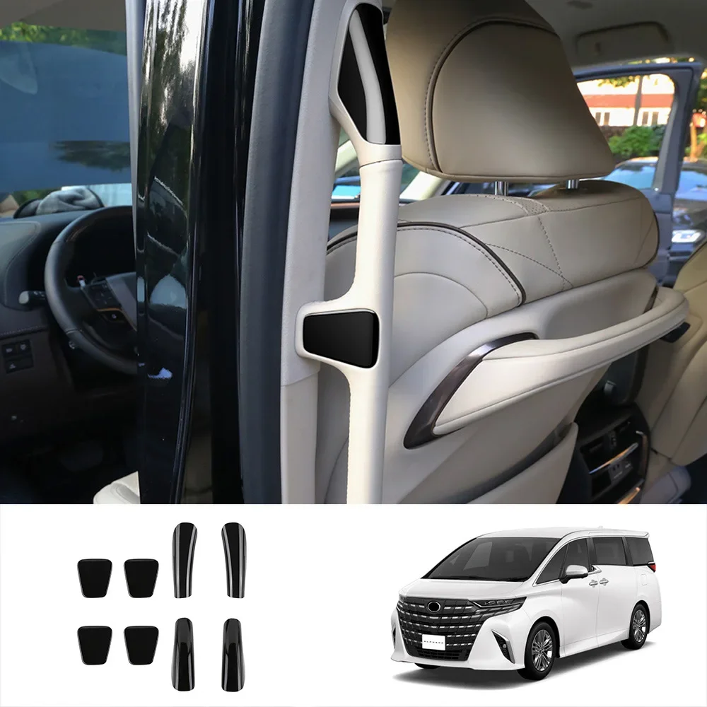 For Toyota Alphard Vellfire 40 Series 2023 2024 ABS Carbon Fiber Car Center door armrest sequins Cover Trim Interior Accessories