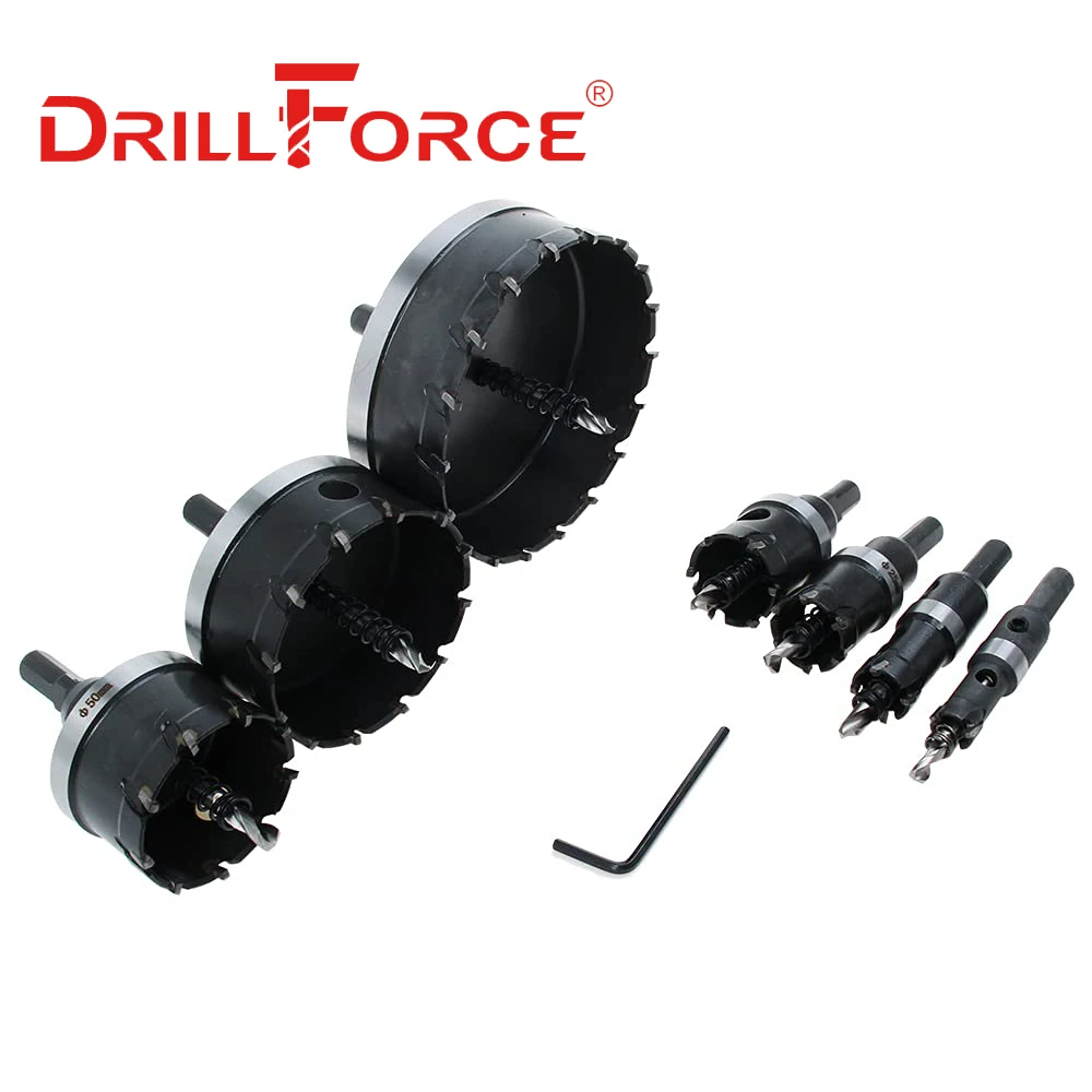 Imagem -03 - Drillforce-tct Buraco Saw Brocas Carboneto de Liga Cortador de Cobalto Chapa de Aço Inoxidável Kit de Corte de Metal de Ferro Mais Novo 14100 mm