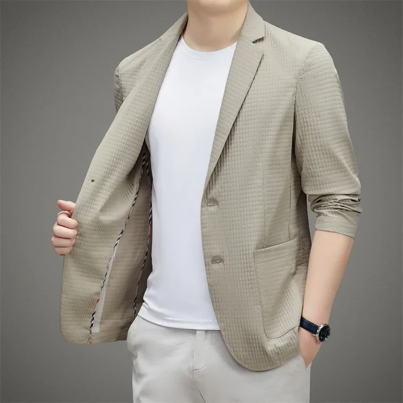 2024 Spring and Autumn Season New Men\'s Business and Casual Korean Edition Suit Flip Collar Coat High end Suit Top