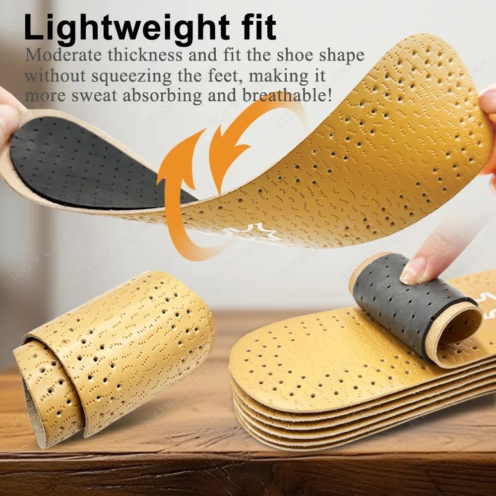 Ultra Thin Breathable Leather Shoe Insoles For Women Men Business Shoes Pads Soft  Absorb Sweat Deodorant ReplacementInner Soles