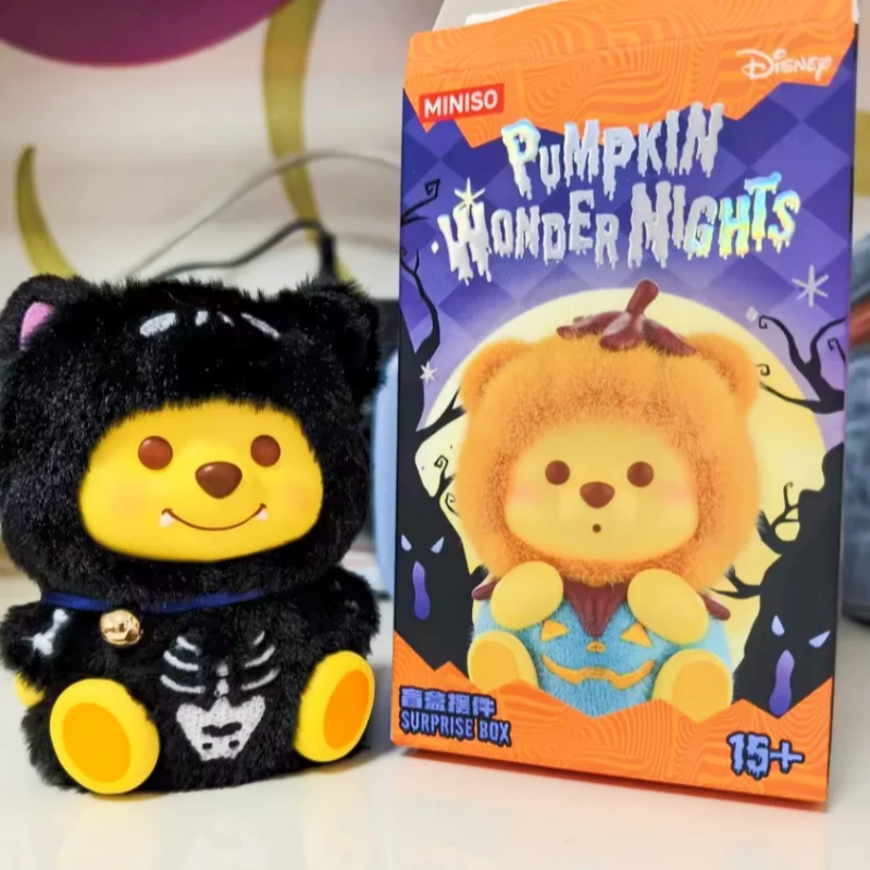 

Виниловая флокированная фигурка Винни-Пух на Хэллоуин, жуткая ночь, слепая коробка, мультяшная загадочная игрушка, подарок на Хэллоуин