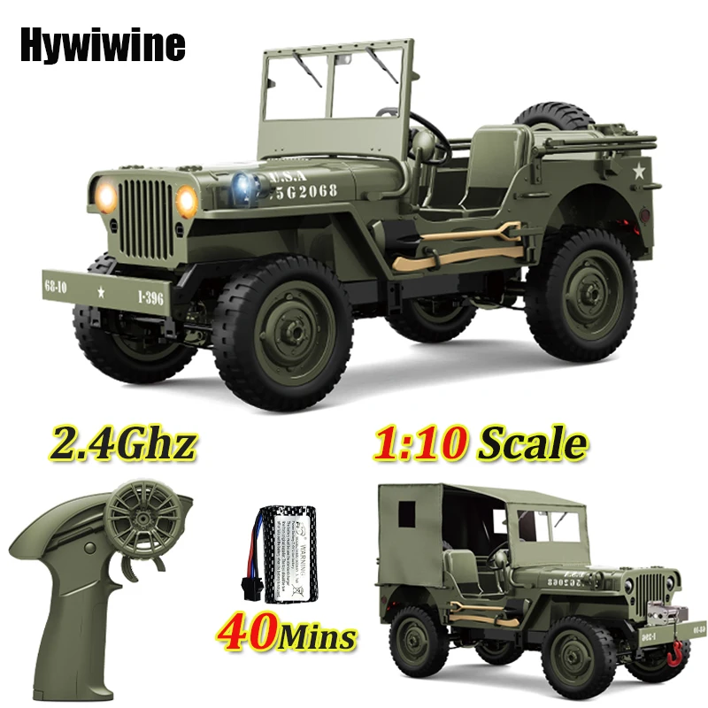 RC Car 1:10 Military Truck 2.4G 4WD Electric Drive Off-Road Remote Control Car Simulated Vehicle Model Toy for Kid christmas