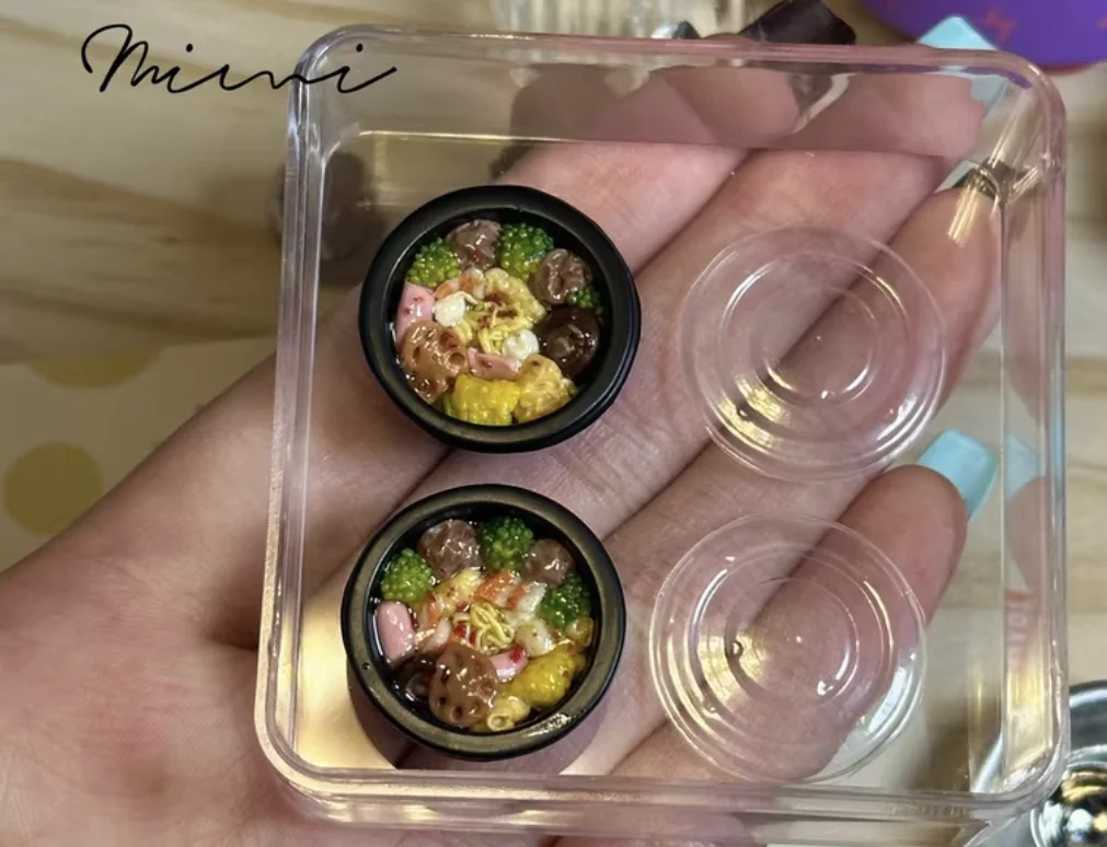 Handmade Miniature Clay Food Japanese Sashimi Cutting Board Chinese Chili Dip Tiny Bento Box Stone Pot Rice Realistic Mini Dish - Image 4