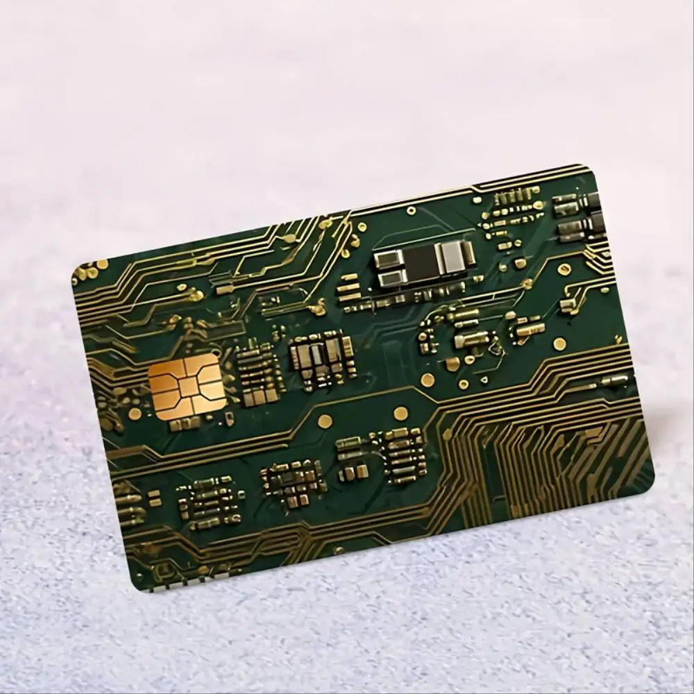 Circuit Board Design Credit Card Sticker Bubble Free High Quality PVC Decal For EBT Debit Transit Small Chip Cards