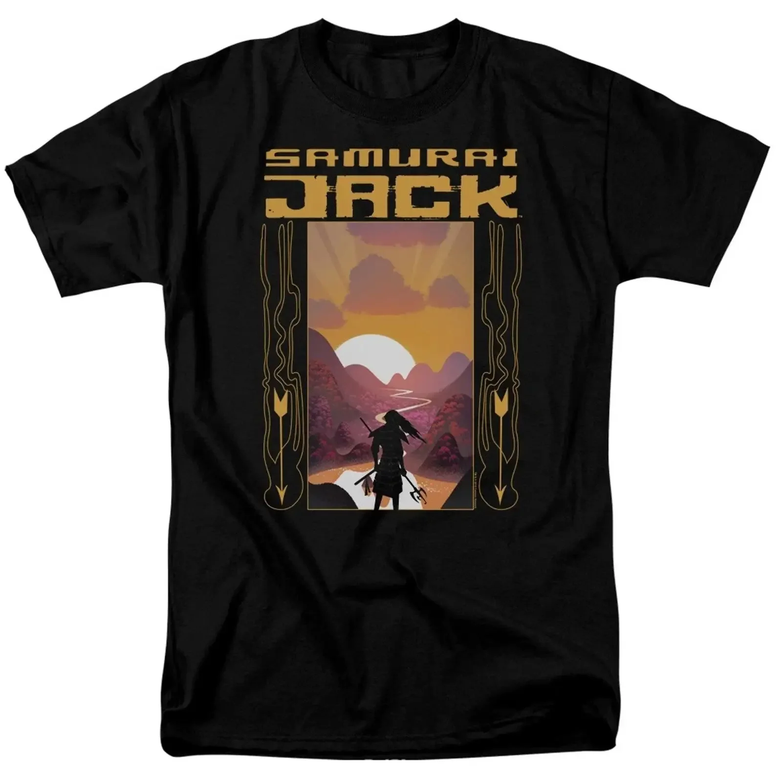 Samurai Jack Sunrise Erwachsene T Shirt vintage Washed Breathable Slightly designer clothes Versatile Top For Everyday Wear
