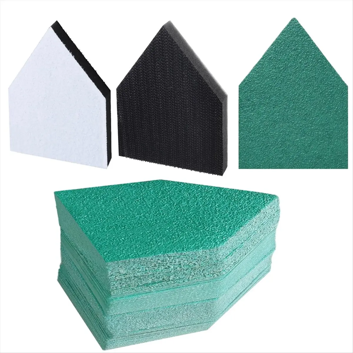 828 Mega Sale 80Pcs Detail Sanding Paper and 2 Pads Fits Sander - 60/120/180/240 Grit Heavy Duty Hook & Loop Cloth Sandpaper