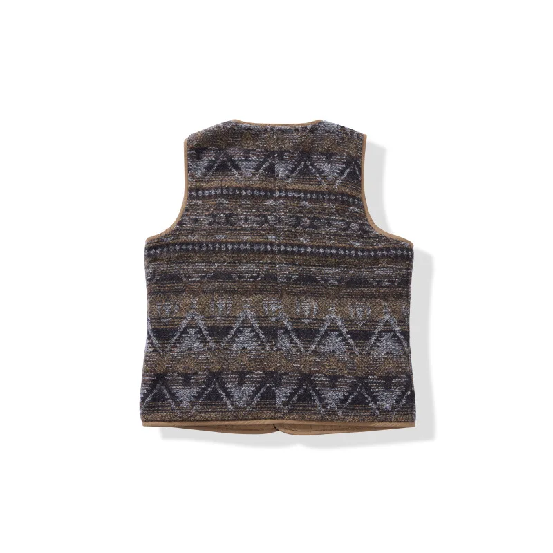 سترة OKONKWO Fair Isle مبطنة بالصوف سترة مبطنة بالألماس على الوجهين من الطوطم الهندي