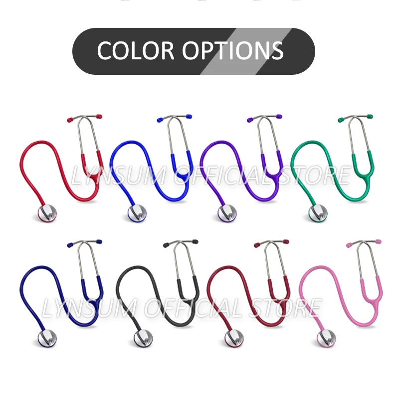 Single Tube Professional Medical Adult Cardiology Doctor Stethoscope Estetoscopio for Nurse Student with Earplug Name Tag A2