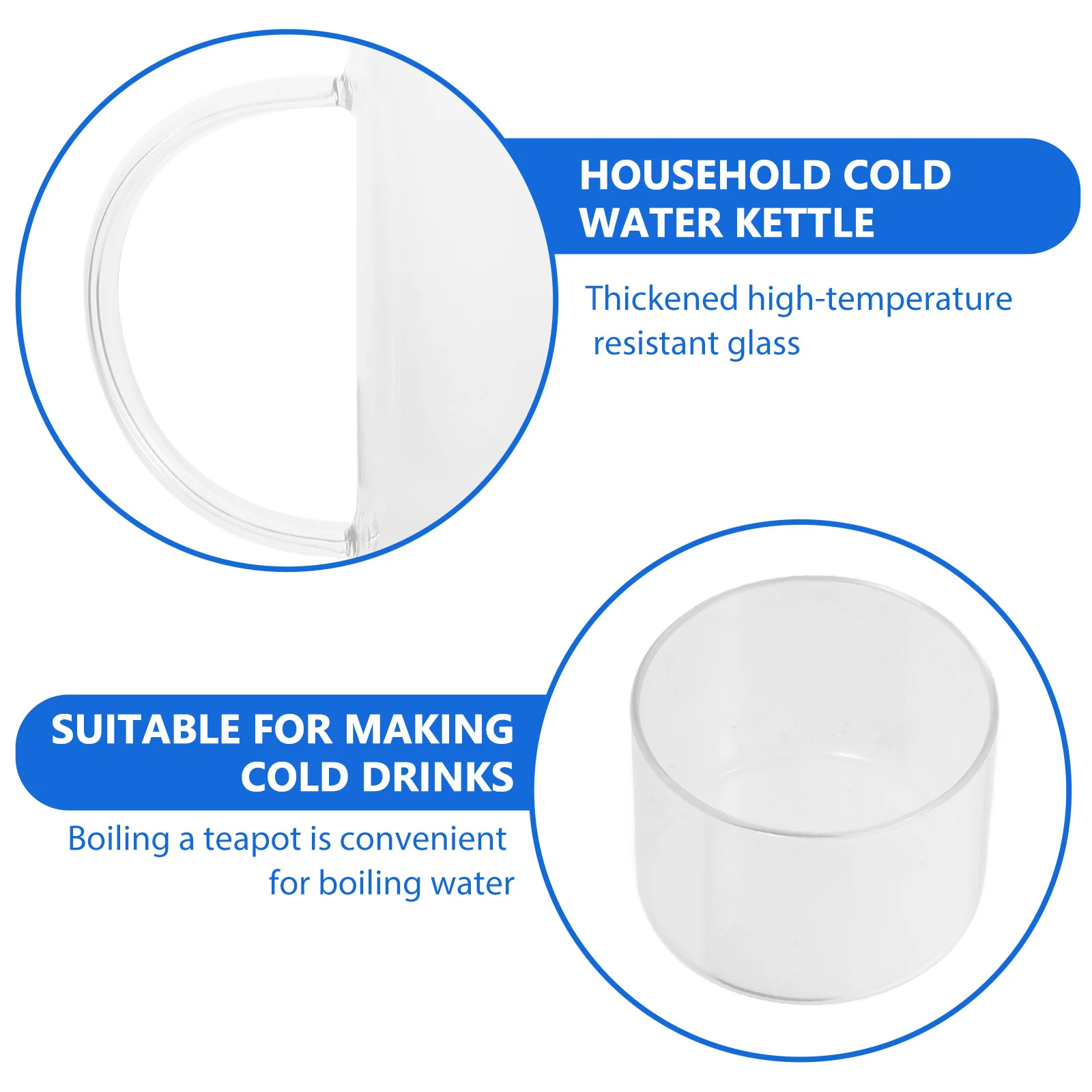 

1Set Clear Glass Water Pitcher Large Capacity Hot Cold Resistant Jug Simple Design Easy Clean Beverage Container for Daily Use