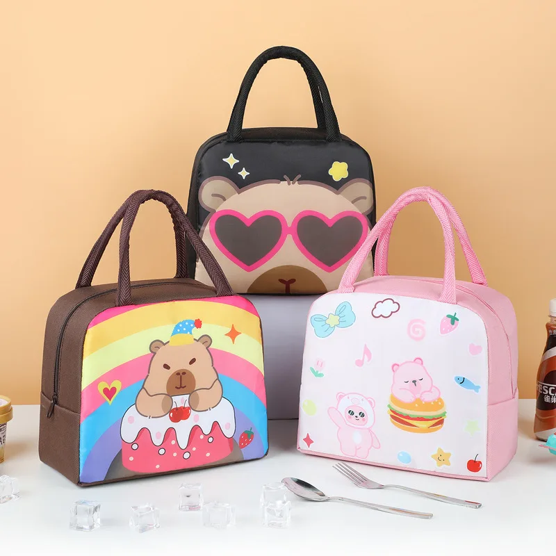 Children's Cute Cartoon Handbag - Thermal Insulation Animal Pattern Bento Rice Lunch Box Bag