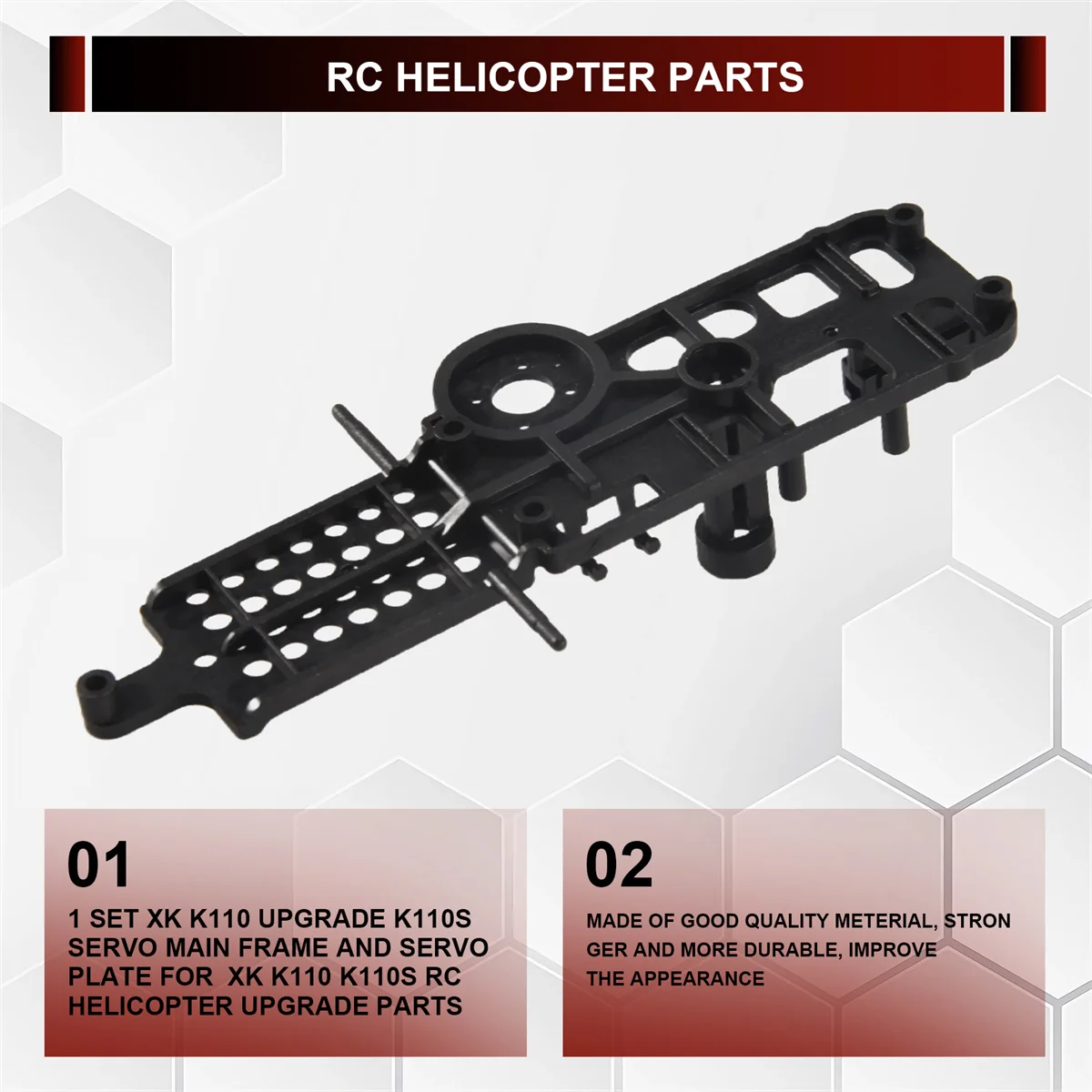 ACKOR 1 Set XK K110 업그레이드 K110S 서보 메인 프레임 및 WLtoys XK K110 K110S RC 헬리콥터 업그레이드 부품 용 서보 플레이트