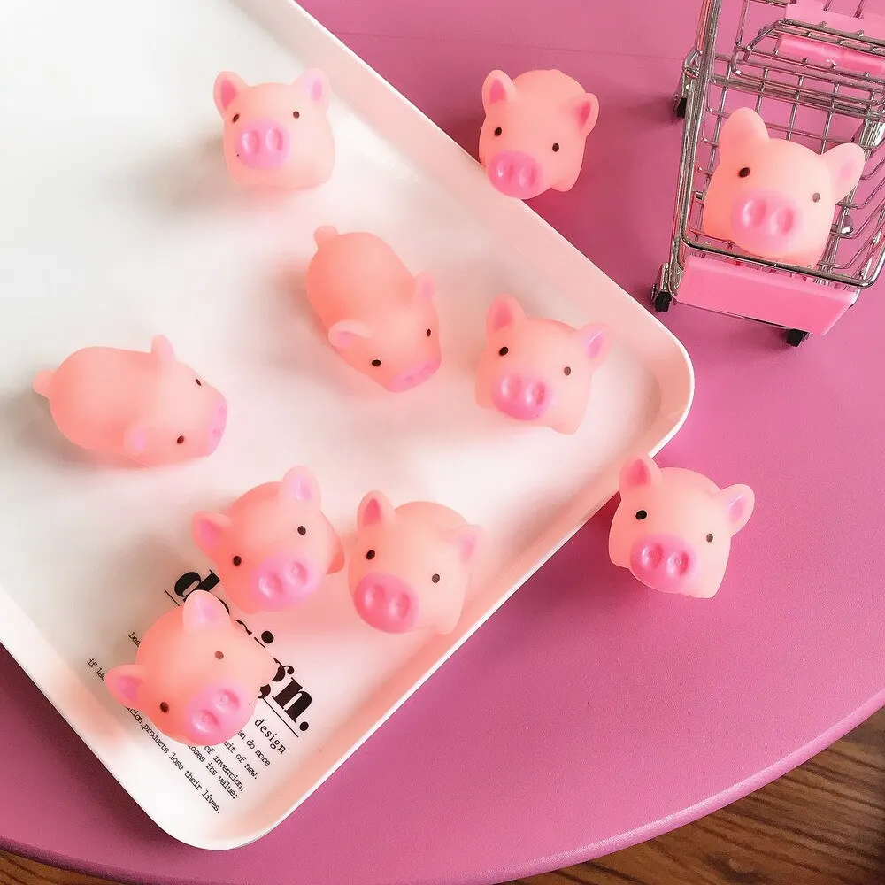 10pcs Pink Cartoon Pig Decompression Venting Toys Stress Relief Toys Button Gift For Children Release Stress