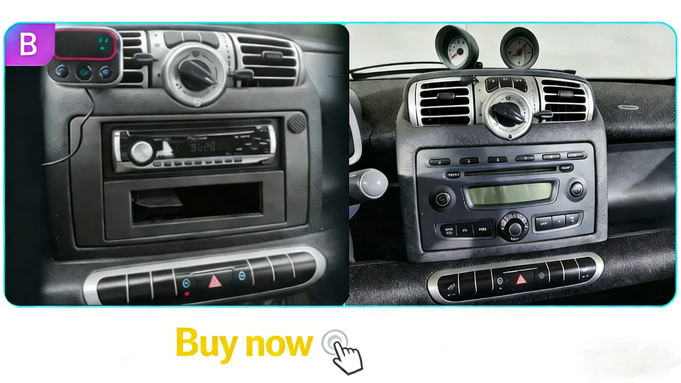 Junsun Android Auto Autoradio für Smart Fortwo 451 2011 2012 2013 2014 2015 Multimedia Wireless Apple CarPlay Intelligente Systeme IPS Touchscreen Stereo Videoplayer 2 Din Autoradio Head Unit Navigation BT GPS 4G WIFI FM AM DSP RDS SWC – Detail 3