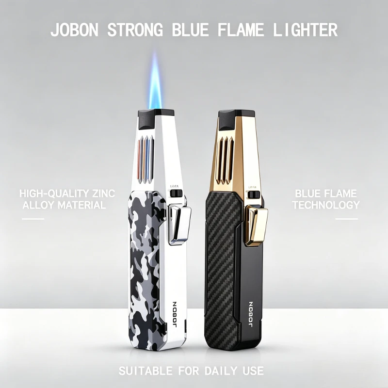 

Gun Shaped Jet Torch Lighter, Windproof High-Temp Adjustable Flame, Multifunctional Metal Ignition Tool for BBQ Cigar Camping
