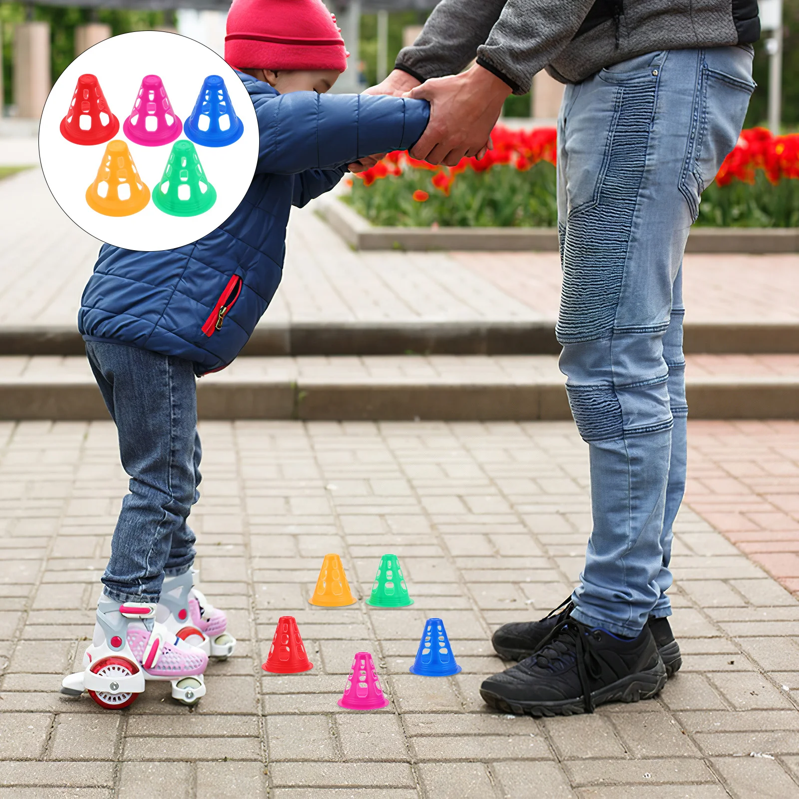 

50 Pcs Roller Skating Cone Part Supply Hollowed Skates Cones Outdoor Training Gym