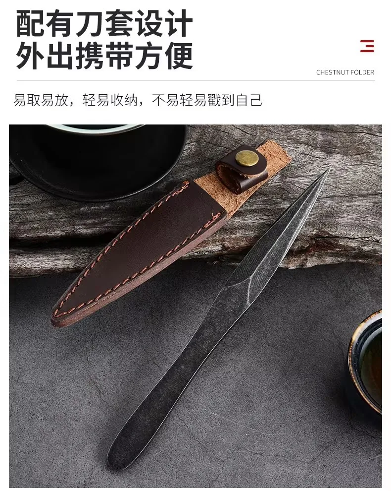 Hochwertiges handgefertigtes Teemesser, Teenadel, Teekonus, Stahl-Teenadel, schwarzer Teekuchen, Zubehör für Pu'er-Teesets – Detail 6