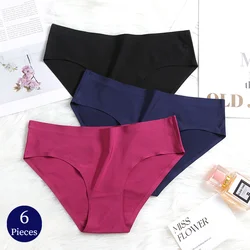 BZEL 6PCS/Set Women's Panties Seamless Sports Breathable Woman Underwear Soft Lingerie Silk Satin Briefs Elastic Cozy Underpants