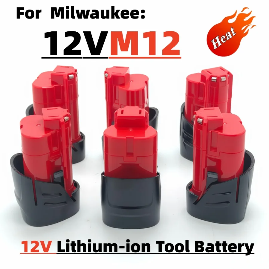 superior12V-4.0Ah cordless tool lithium battery, compatible with Milwaukee M12 XC 48-11-2410, 48-11-