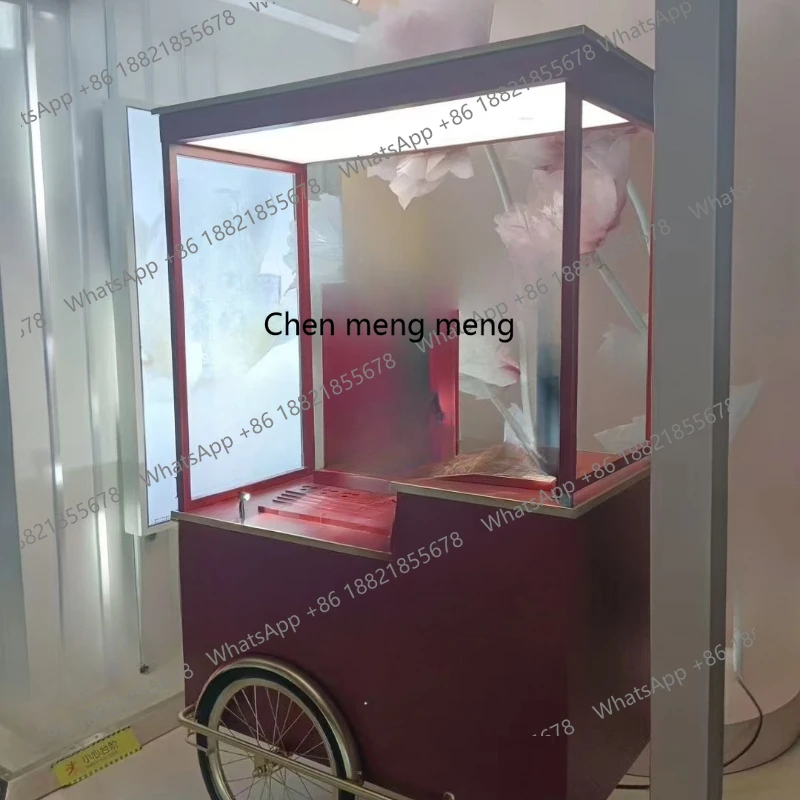 

Shopping mall luxury perfume cosmetics display mobile car drainage booth promotional car