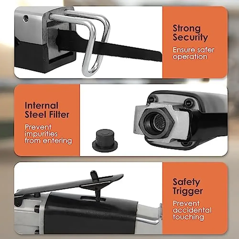 منشار الهواء مجموعة أدوات تعمل بالهواء المضغوط شفرات القطع المعدنية الترددية رافعة حارس السلامة طقم صغير 1/4 ''مدخل ألين الشدات #4