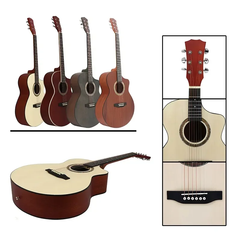 Wholesale Cheap Musical Instruments Guitar From Deviser Guitar Factory 38 40 Inch Matte Acoustic Guitar For Adults