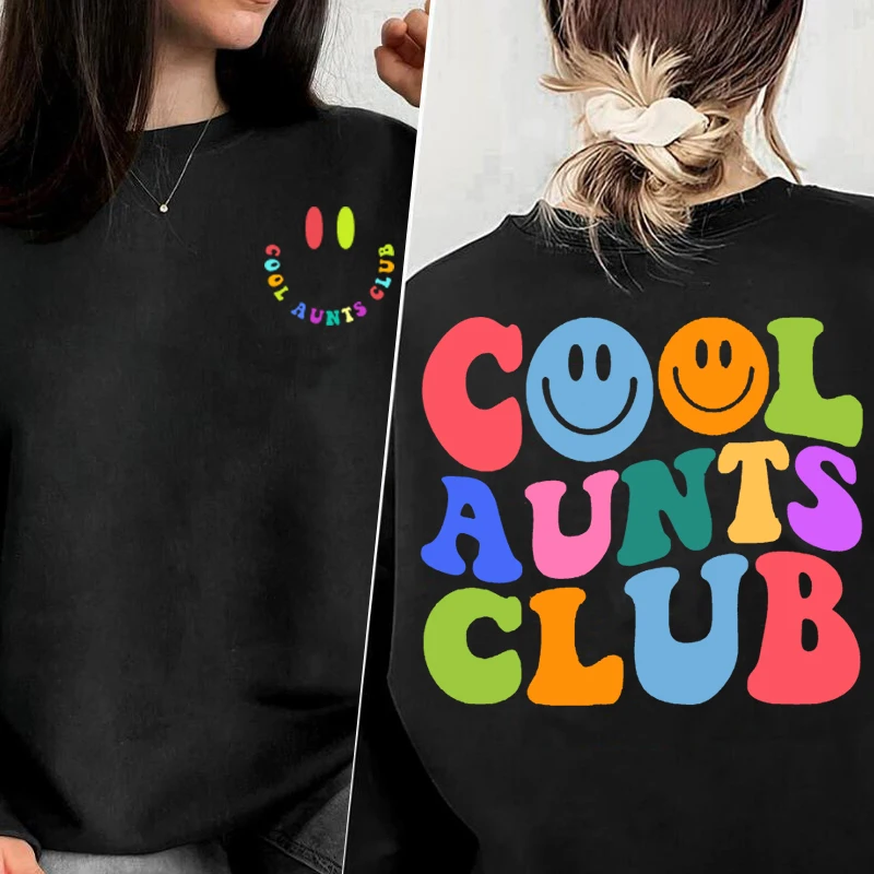 Cool Aunts Club Sweatshirt Spring Autumn Clothes Mom Mama Auntie Hoodie Women Pullover Long Sleeve Round Neck Sweatshirts