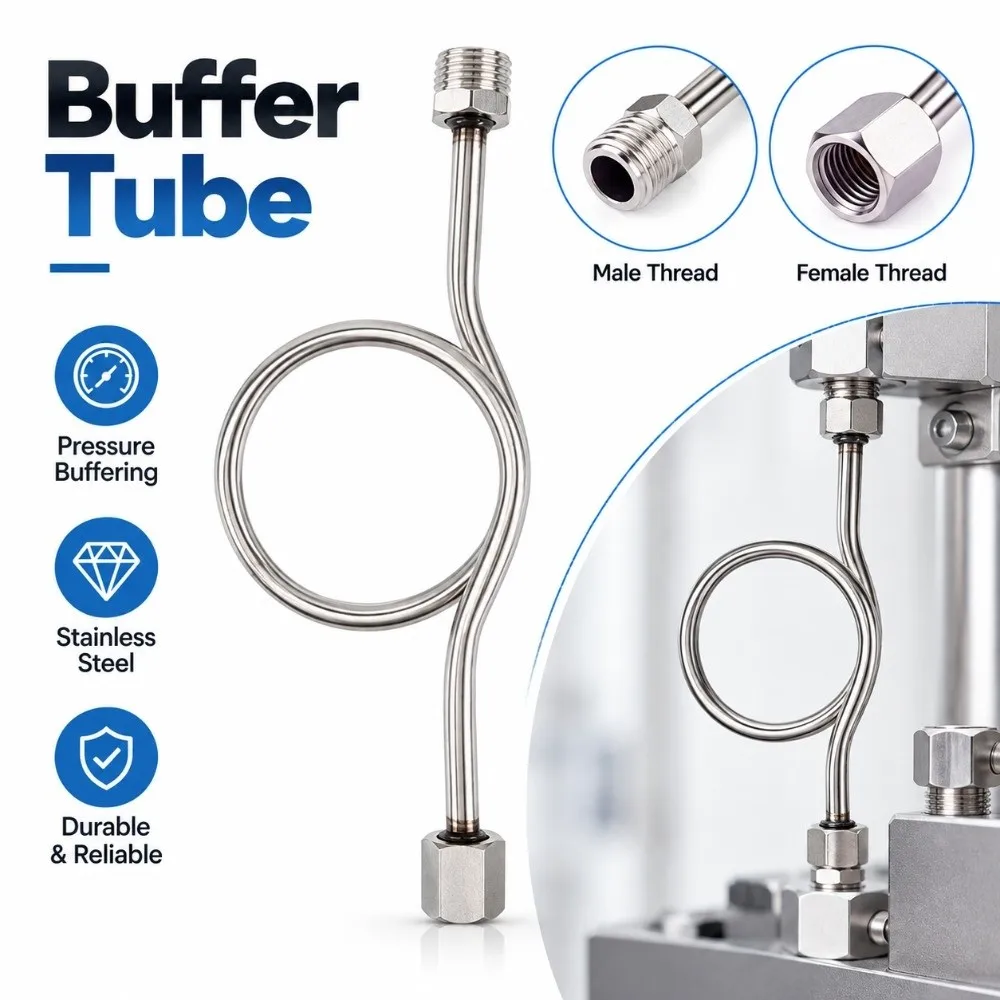 201 Stainless Steel Buffer Tube Bent Tube Structure Threaded Connection Pressure Gauge Siphon Tube Thickened Tube