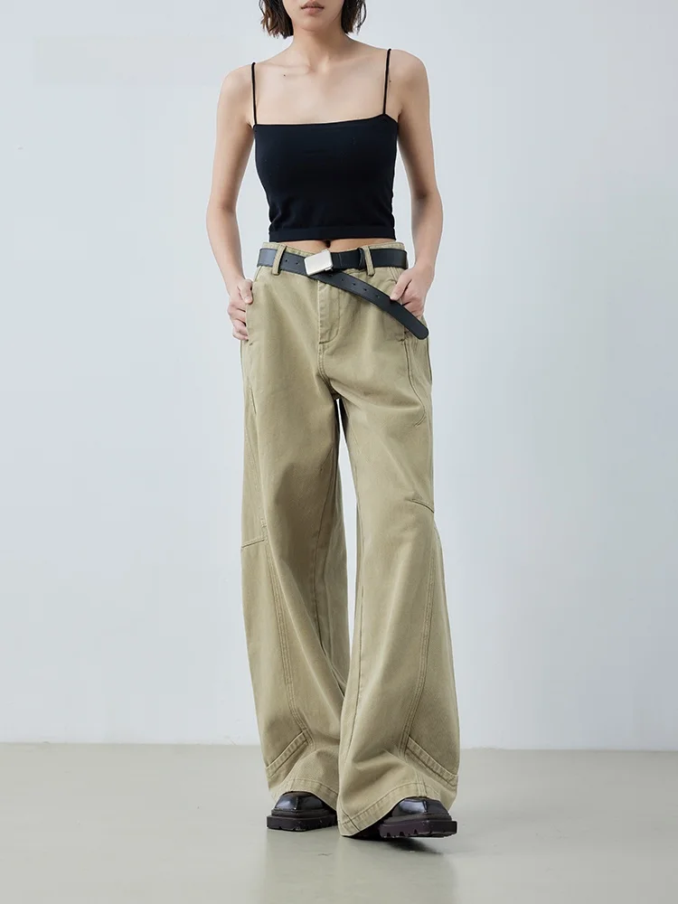 

Весенний новый дизайн, широкие джинсы прямого кроя, женские хлопковые эластичные джинсовые брюки Scythe Ape l, застежка-молния на талии