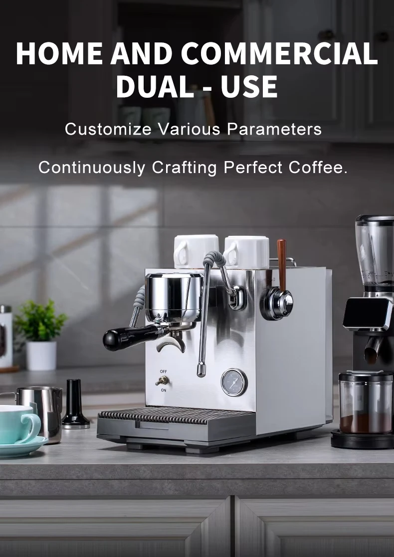 

CAFOVO E120 9Bar Commercial Dual Boiler Espresso Machine ULKA Pump OPV System with OLED Display for Cafe Coffee Maker 220V
