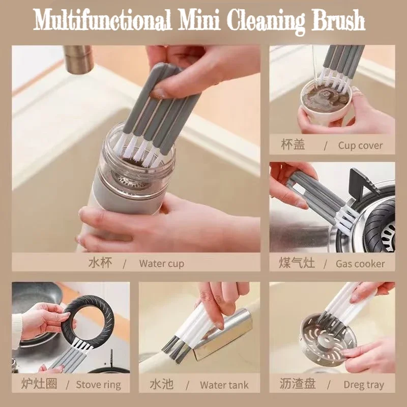 Multifunctional Cup Lid Keyboard Gap Brush water Cup Lid Brush Air Cushion Comb Cleaning Brush Bottle Cap Cleaner cleaning tool