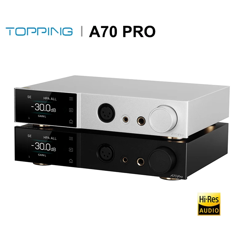 

TOPPING A70 PRO Hi-Res Audio Headphone Amplifier Fully Balanced AMP Preamp T'ang-Ku-la Module 12V Trigger 17000mW*2 Output Power