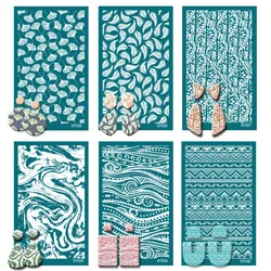 SNASAN Silk Screen Stencils Mesh Transfer Printing Tools for DIY Painting Stencil Polymer Clay Earring Jewelry Making A1-A38