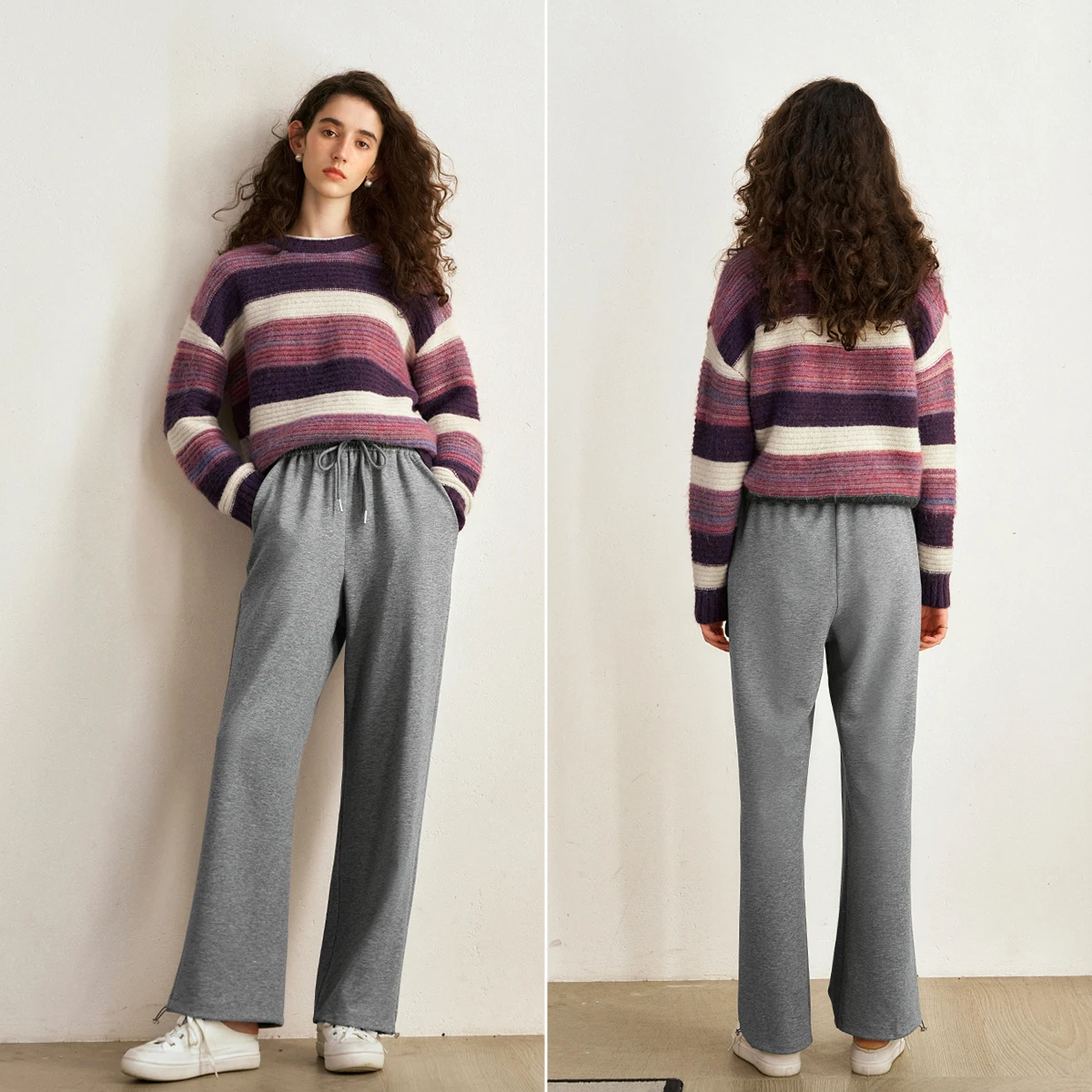 OLrain American High Waist Casual Pants Women 2025 Autumn New Lazy Casual Loose Straight Leg Pants Woman Trouser N56QK93666