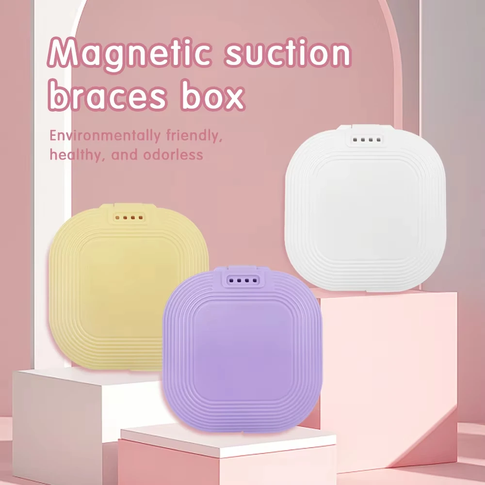 12PCS Dental Denture Box Plastic Retainer Case Portable Multiple Colors Braces Orthodontic Case Dental Retainer Box Old People
