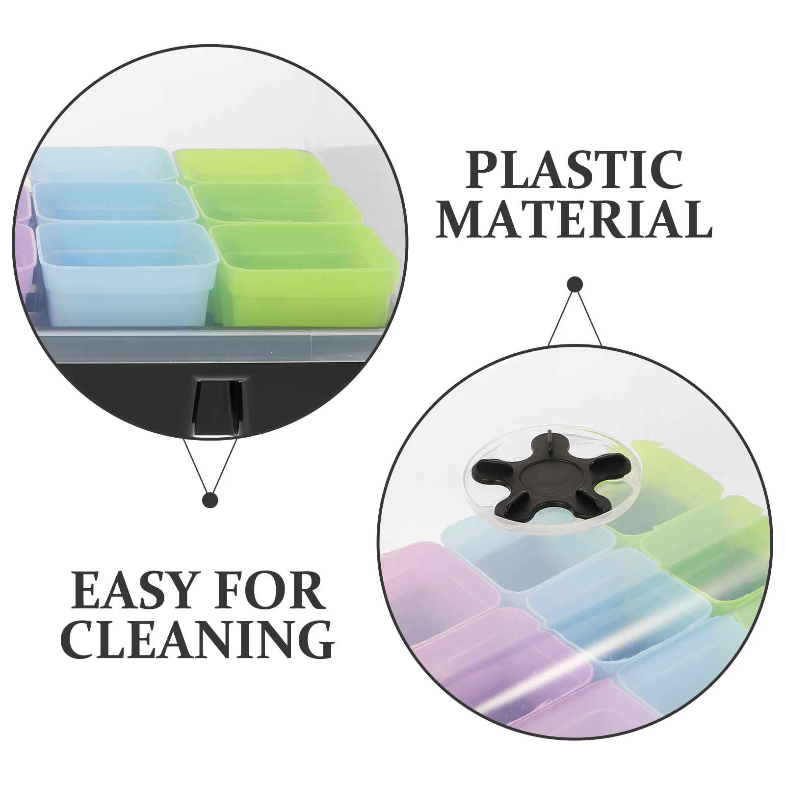 

1Set Square Plastic Planter Kit Minimalist Design with Drainage Holes for Indoor Grow Starter Nursery Pots Vegetable and Tomato