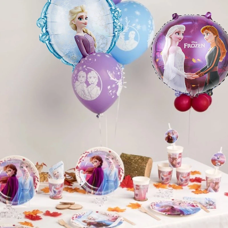 9pcs Frozen Foil Balloons Set Disney Elsa Anna Kids Birthday Party Decorations Cartoon Snow Queen Princess Air Inflatable Globos