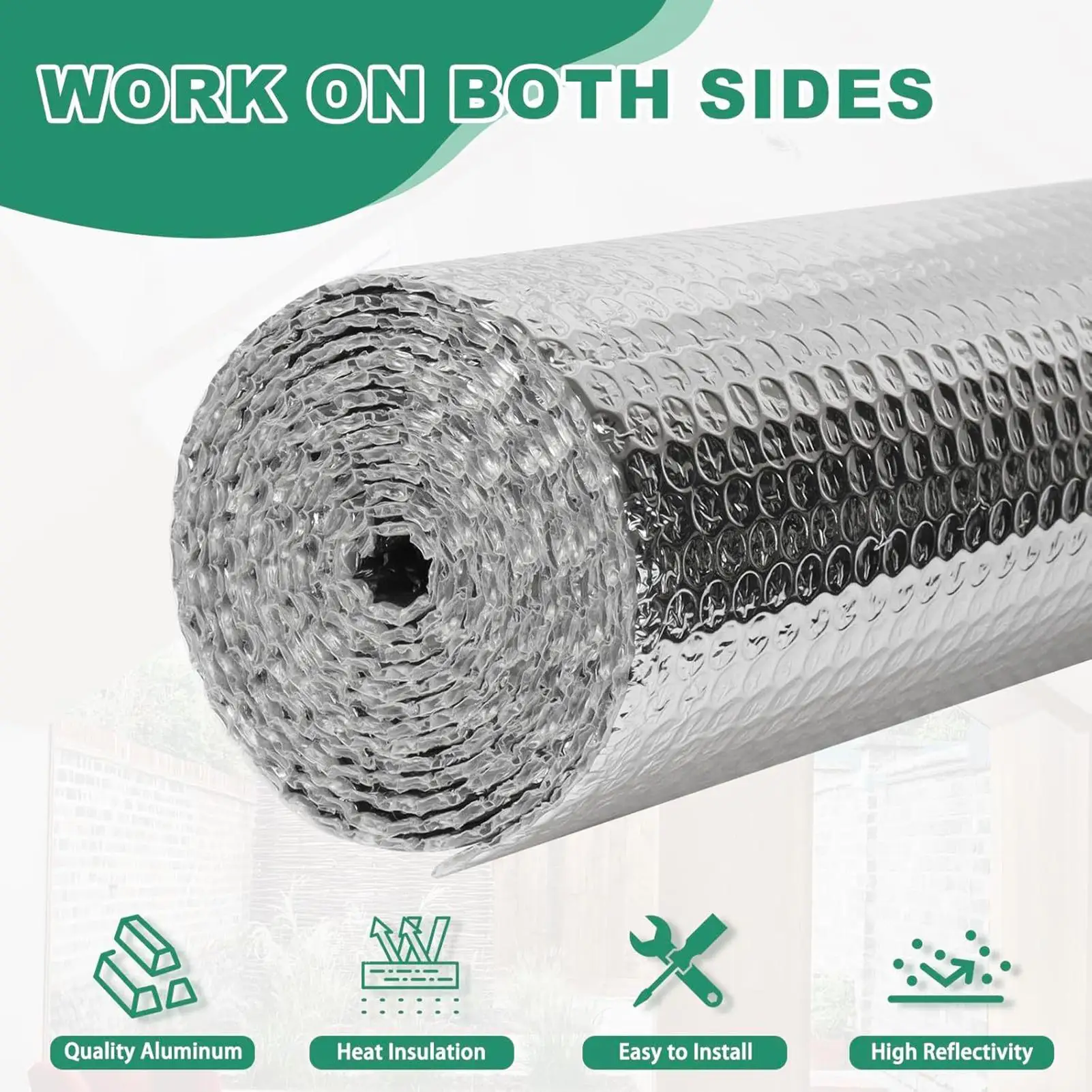 Window Heat Blocker Waterproof Thermal Bubble Insulating Sheet Aluminum Foil Bubble Wrap Insulation For RV Roof Garage Door