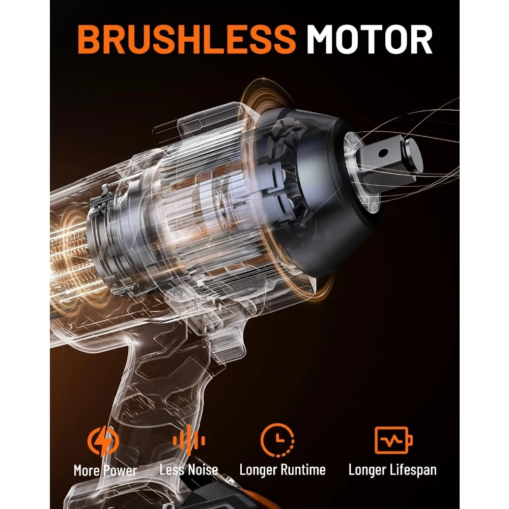 Avvitatore a percussione a coppia elevata 3/4 senza fili da 20 V, 1650 piedi libbre, 5 modalità, batteria da 4,0 Ah, senza spazzole, potente strumento di coppia