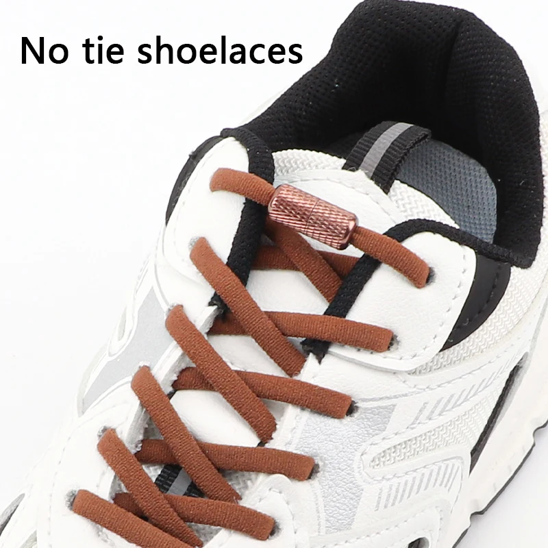 Semicircle Elastic Laces Sneakers Lazy Adult Quick Shoelaces Without Ties Rubber Band for Shoes Laces With Aluminum Capsule Lock